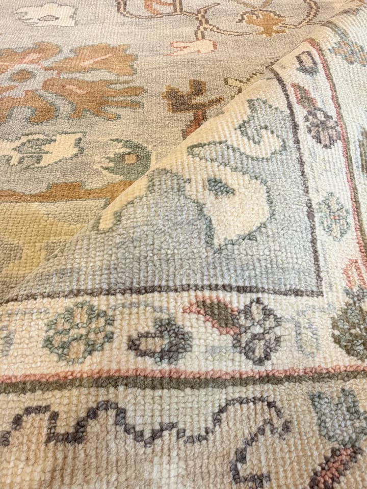 Carmen d’Alessio 9x12 Tan Hand-Knotted Oushak Rug for wholesale by Banana Manor Rug Co.