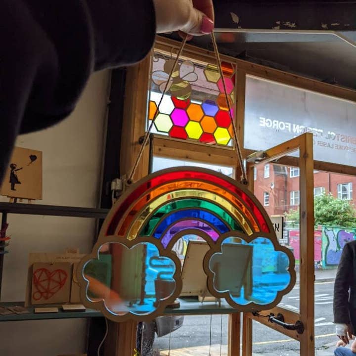 Bristol Design Forge Ltd – wholesale Suncatcher – Rainbow Stained Glass Window Hanging Pride LGBTQ+3