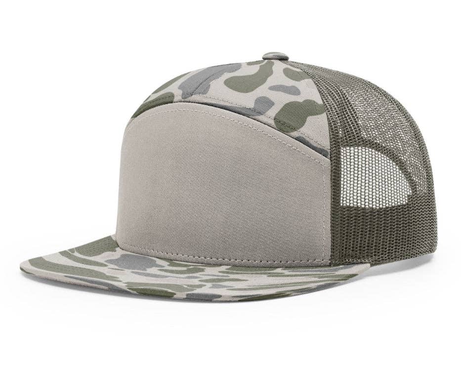 Three Rivers Hat Co. - Wholesale Trucker Hat - Unisex - Classic Flying Mallard - Flatbill Snapback - Richardson 168P Duck Camo1