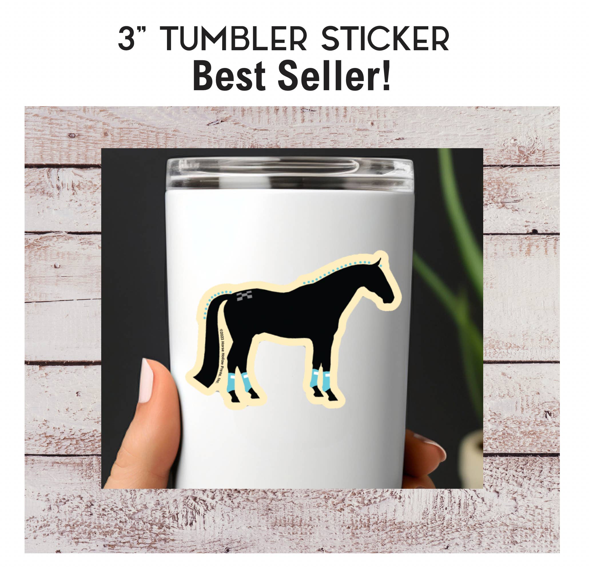 Horse Hollow Press - Wholesale Sticker - 3" Tumbler Horse Sticker / Show Horse Wraps / WATERPROOF