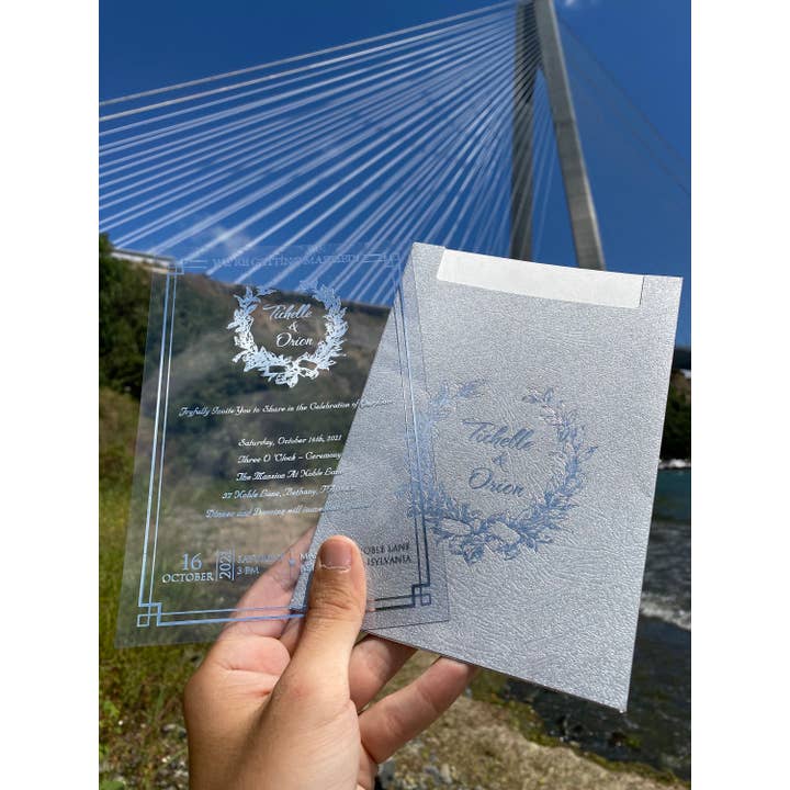 Convites Personalizados de Casamento e Quinceañera em Acrílico por atacado de Faire Part Cards