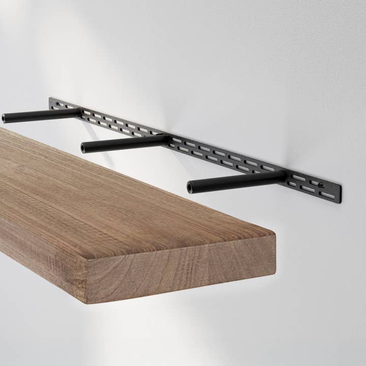 BOIS 48 or 60 Inch Long Floating Wall Shelf with Hidden Brackets, 10'' Deep and 2'' Thick Solid Wood with Special Finish Options for wholesale by Wallniture