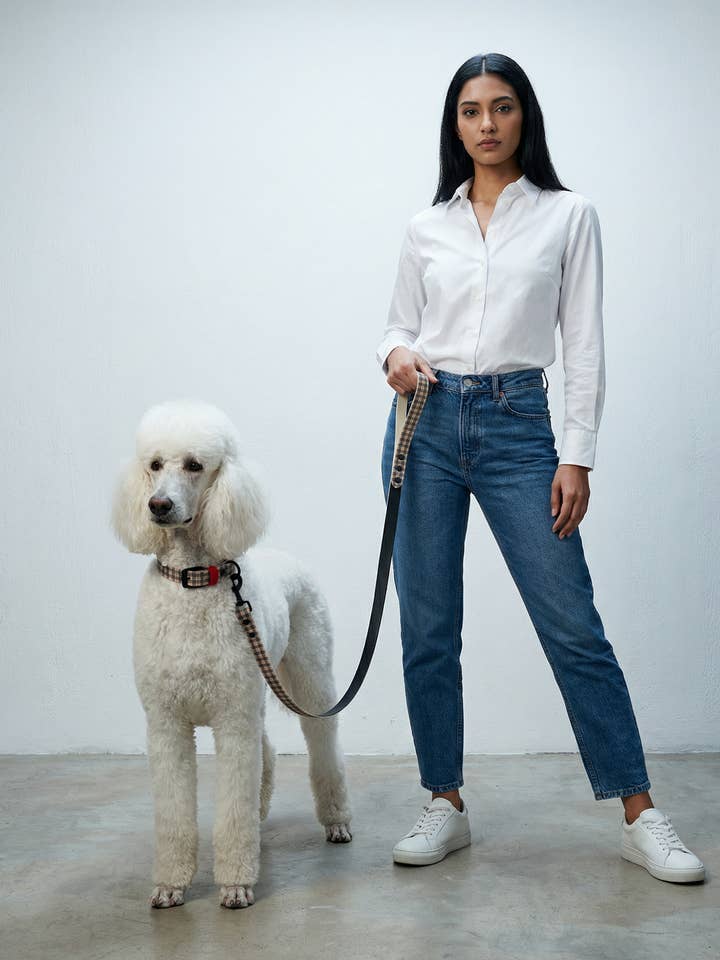 British Plaid Biothane Leash for wholesale by Barking Fancy