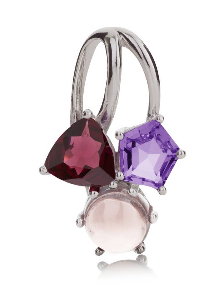 Kintana Silver hänge med Ametist, Rhodolit och Rose för wholesale av Manja