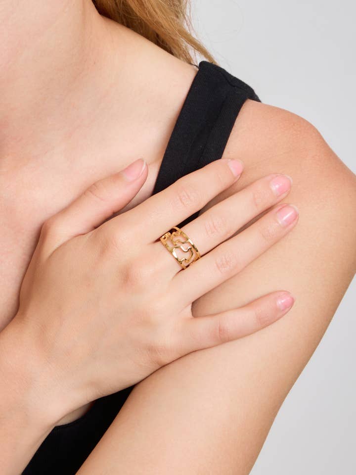 424ZT04 strukturierter Edelstahlring für den Großhandel von BYREN | ÉLINE L'ATELIER