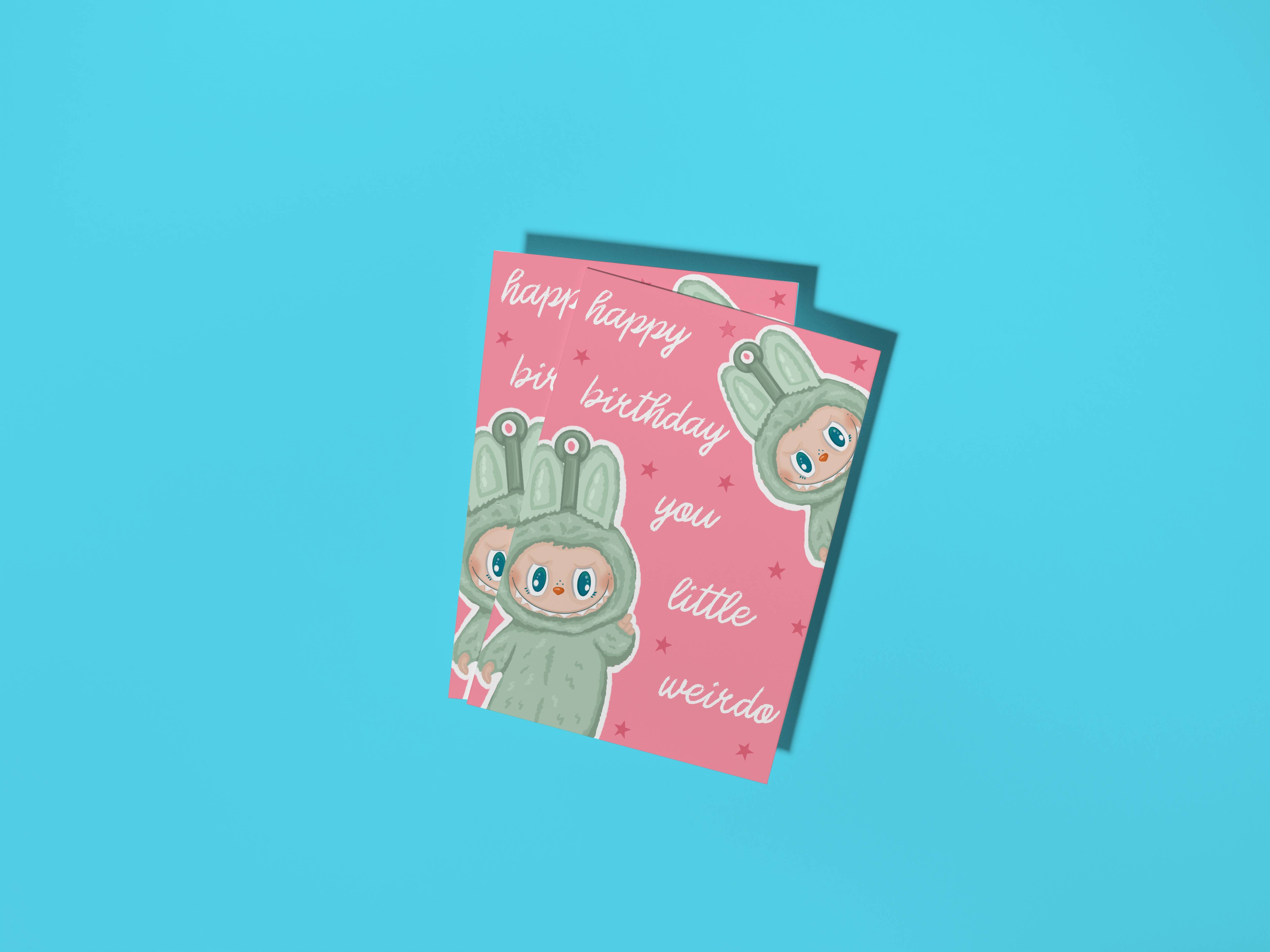 by Rosybum - Wholesale Birthday Card - Happy Birthday You Little Weirdo Labubu Birthday Card 3