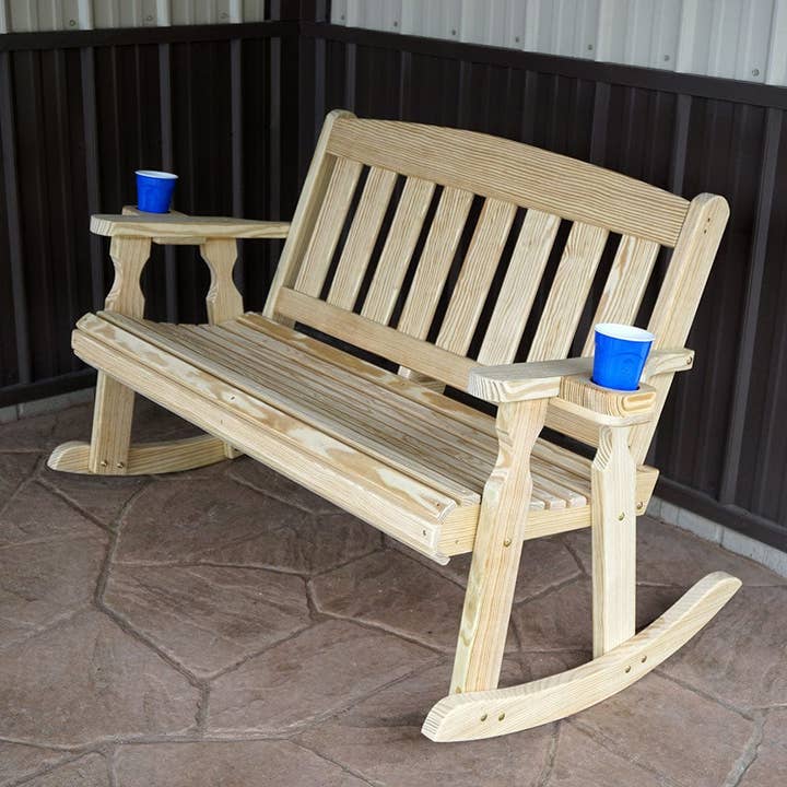 The Porch Swing Company - Wholesale Bench - Amish Casual Heavy Duty 800 Lb Mission Treated Double Rocker2