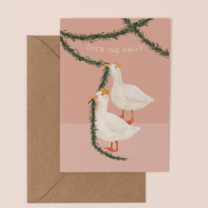 Duck the Halls Christmas Card Single for wholesale by Mister Peebles