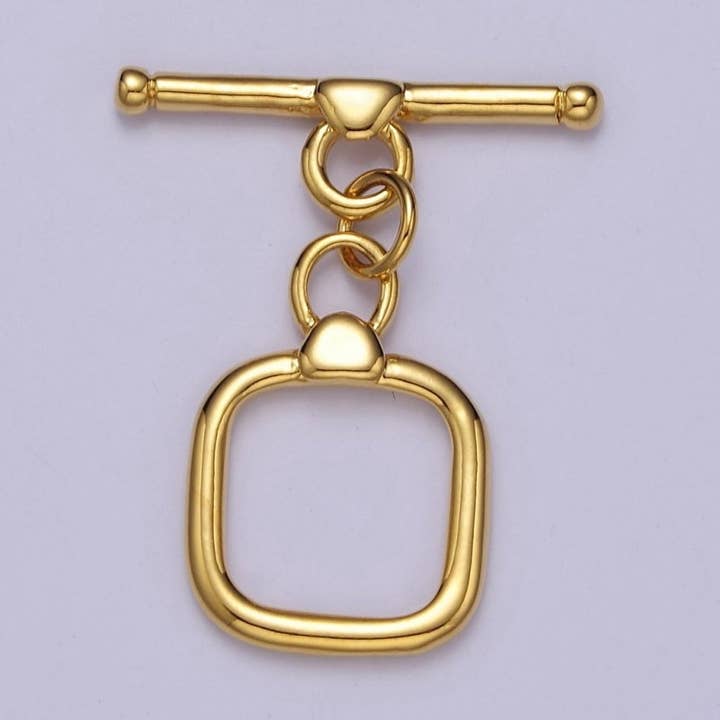 Geometrisk firkantet toggle-låsforbindelse, 24k guldfyldt toggle-lås, smykkeslutlås til armbånd, halskædelukning L-687 L-688 L-689 for engroshandel hos Aim Eternal