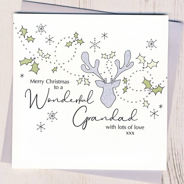 Merry Christmas To A Wonderful Grandad Card for wholesale by Eggbert & Daisy