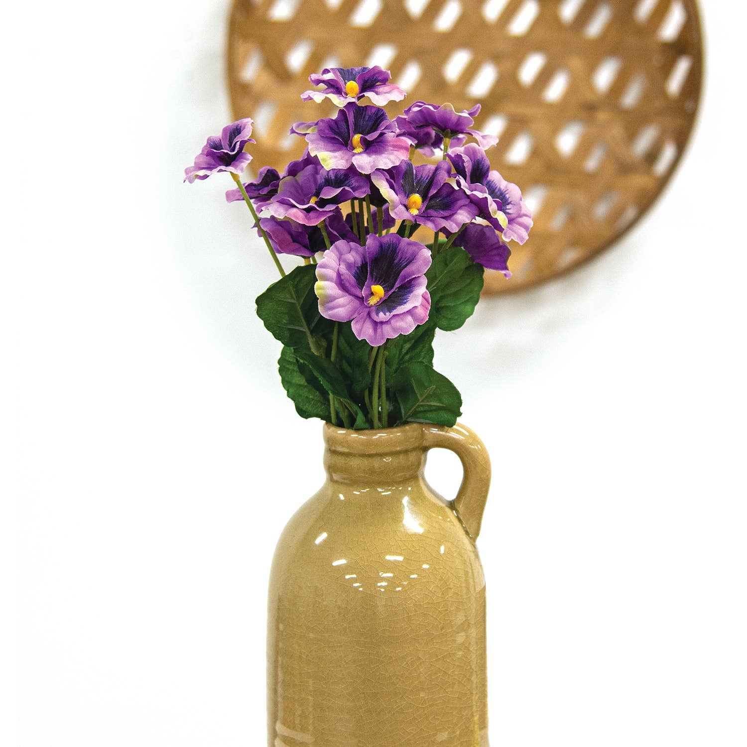 Saybrook Lane - Wholesale Artificial Flowers - Purple Pansy Bush - 12"1