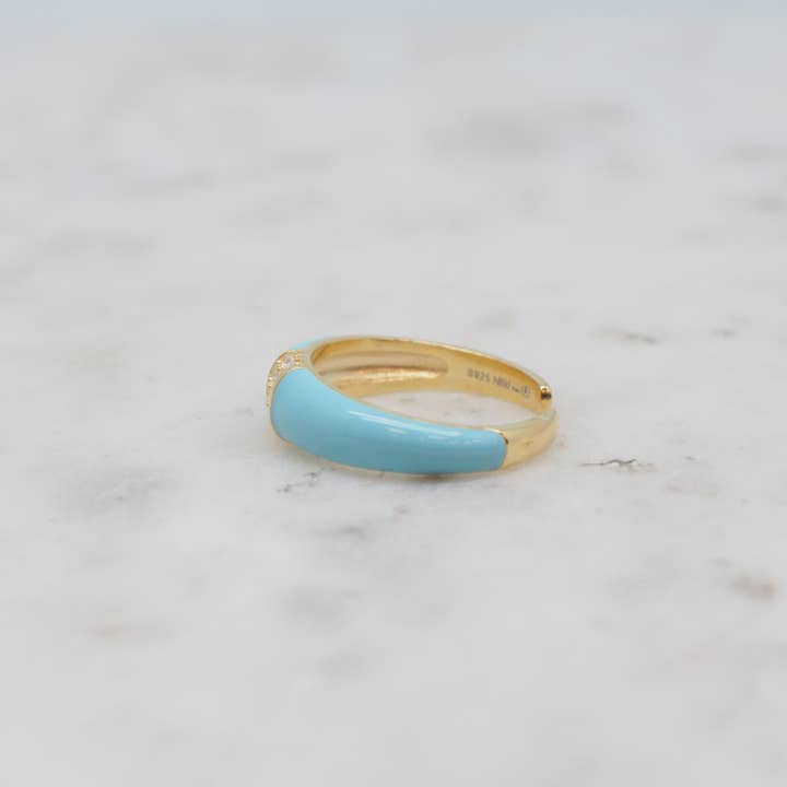 NIIKI PARIS - Wholesale Multi-Stone Ring - Popiglam blue - 925 Silver Ring NR944B