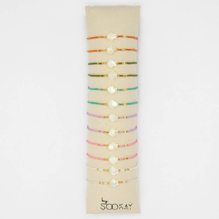 By Sookay - Wholesale Beaded Bracelet - Handmade shell bracelet with soft mother-of-pearl bead0