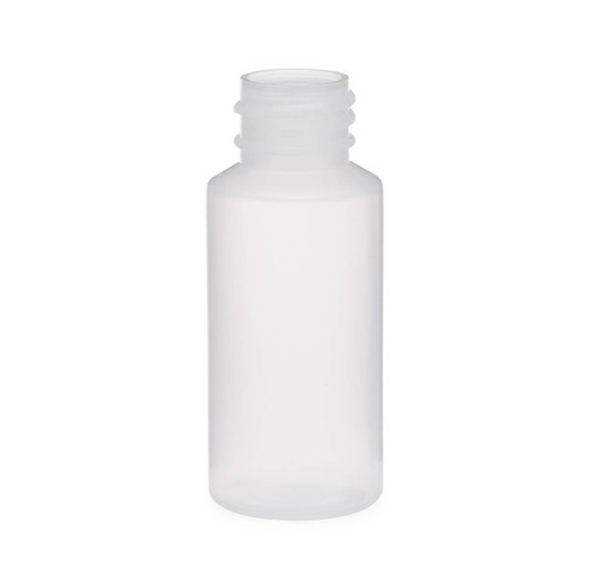 AfroCosmetics & Culture - Wholesale Travel container - 1 oz HDPE Natural Cylinder Bottle with Black Ribbed Cap