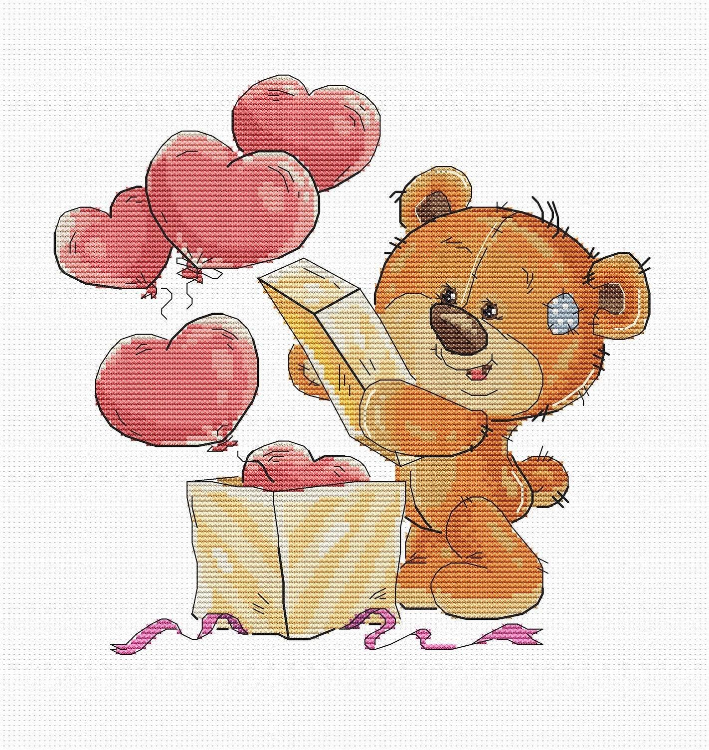 Luca-S - Wholesale Embroidery/cross-stitch supplies - Cross Stitch Kit Luca-S - Teddy-Bear, B11770