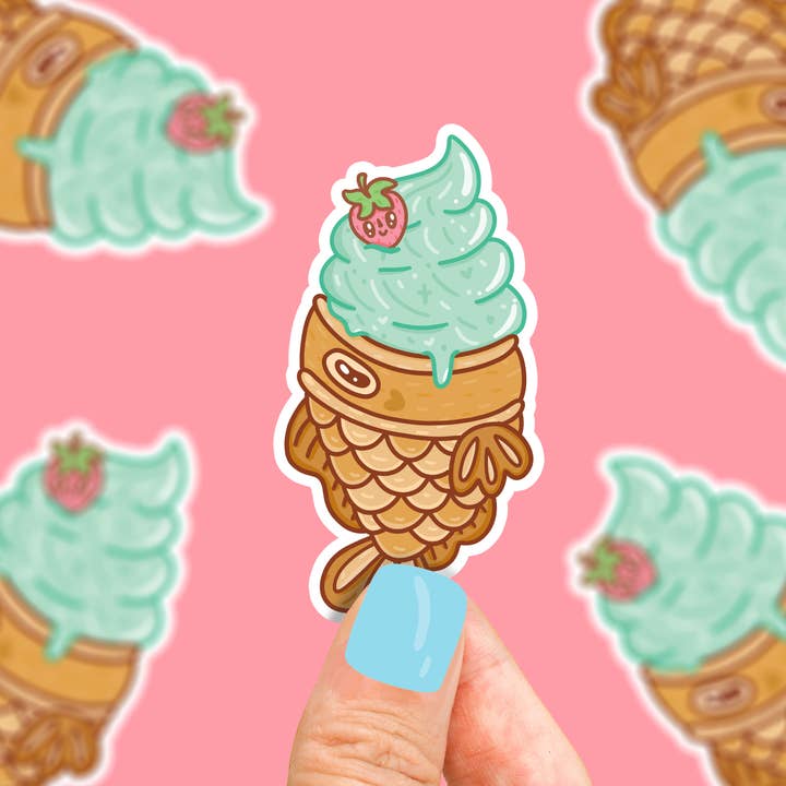 Turtle's Soup - Wholesale Sticker - Taiyaki Fish Cake Japanese Ice Cream Cone Vinyl Sticker