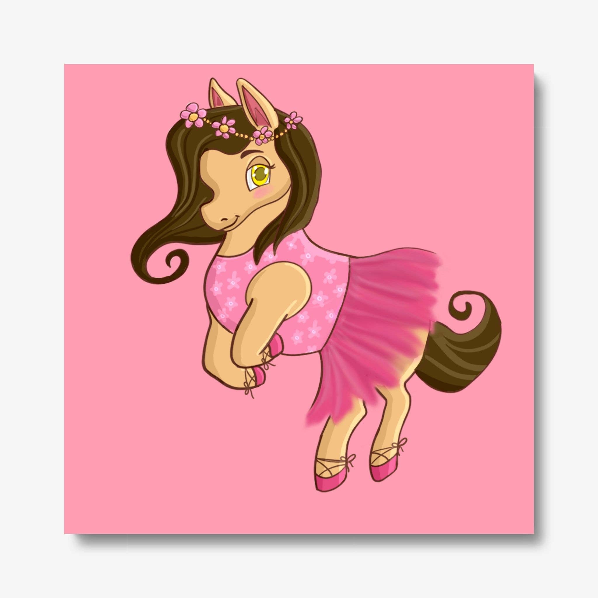 Dancing Littles Jungle - Wholesale Canvas Art - Kids & Baby - Heidi the Horse Wrapped Canvas by Dancing Littles Jungle