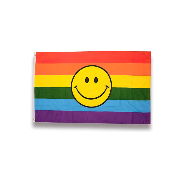 Rainbow Happy Face Flag for wholesale by Gypsy Rose