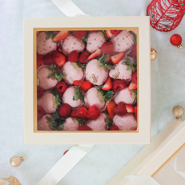 Elegant Design Supply - Wholesale Gift box - Square Gift Box with Clear Lid and Ribbon - Various Colors - For Luxury Flower/ Gift / Chocolate Strawberry Arrangements3