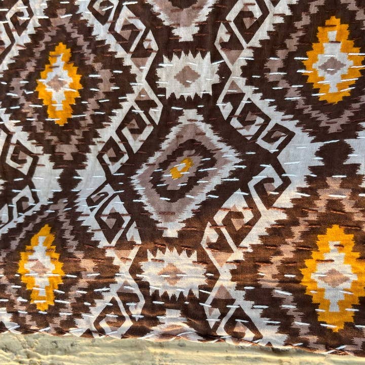 bhavnas boutique - Wholesale Quilt - Kantha Block Print Quilt Blanket Throw Bedspread Cover Queen4