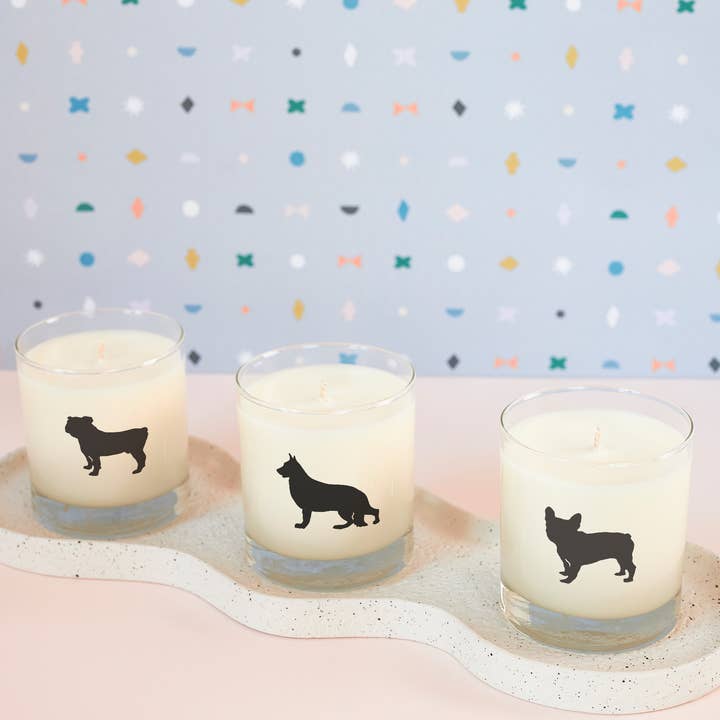 Scripted Fragrance - Wholesale Jar/Filled Candle - French Bulldog Soy Candle in Drinking Glass Two-In-One Gift9