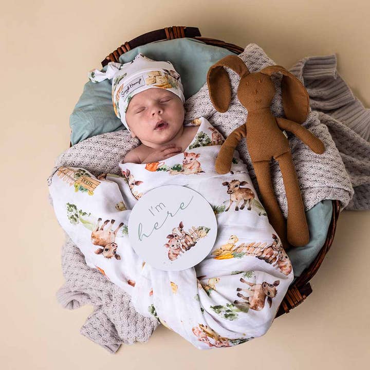 Farm Organic Muslin Wrap for wholesale by Snuggle Hunny