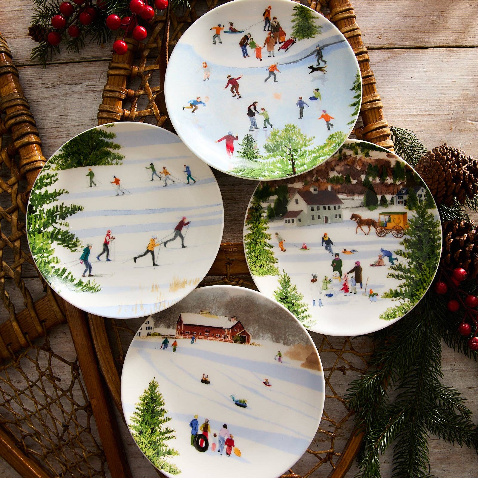 Caskata - Wholesale Salad Plate - Caskata X Felix Doolittle Winter Wonderland Plates, Set of 46