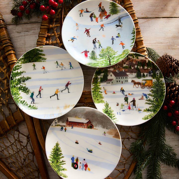 Caskata - Wholesale Salad Plate - Caskata X Felix Doolittle Winter Wonderland Plates, Set of 46