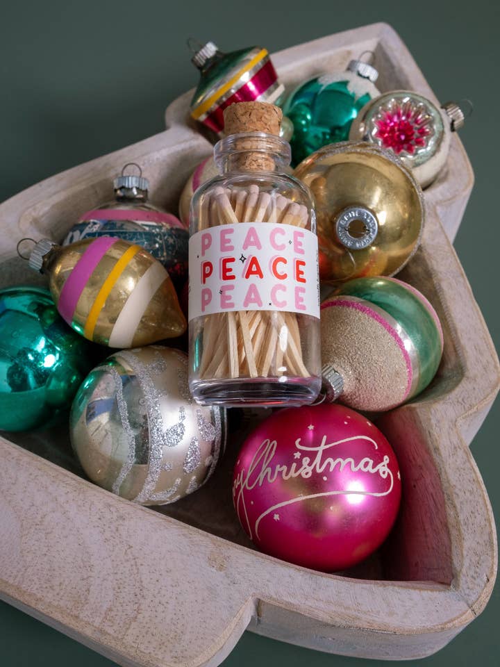 Mini Apothecary Christmas Peace Matches for wholesale by Made Market Co.