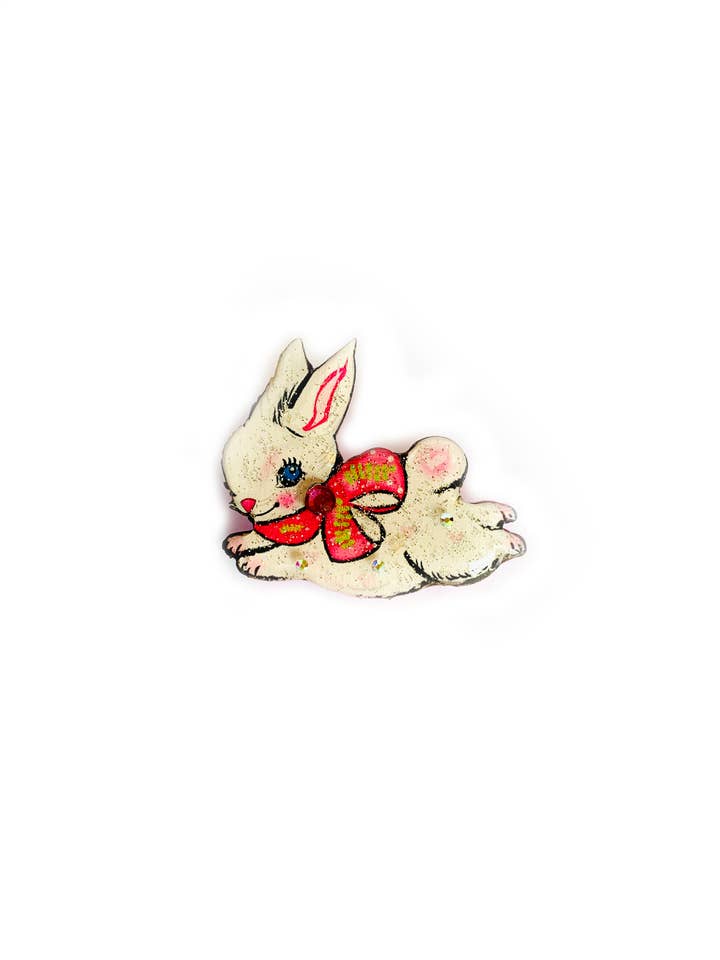 rabbit brooch statement brooches unusual jewellery UK for wholesale by Rosie Rose Parker