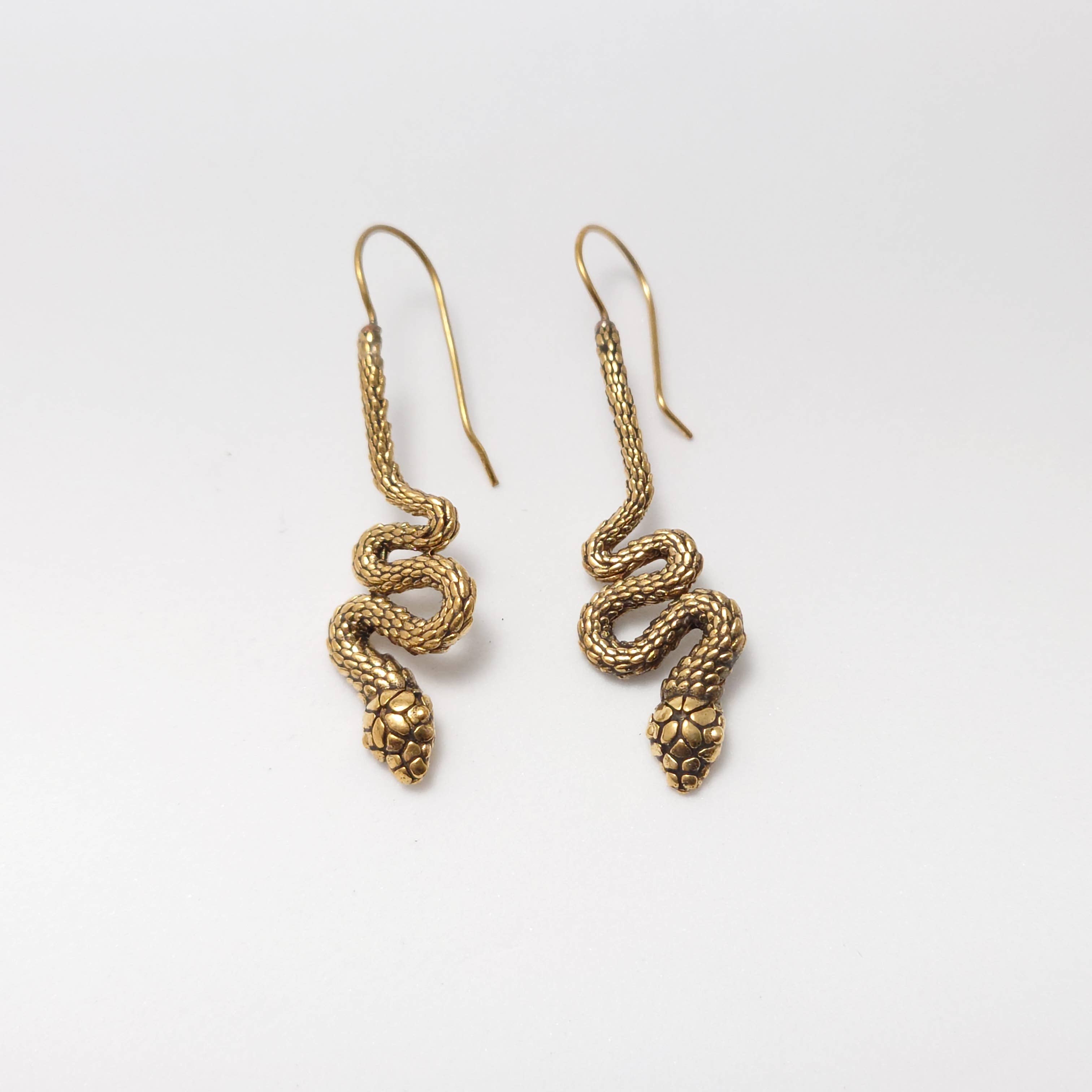 Tenzing Collections - Wholesale Dangle Earrings - Snake Earrings, Golden and Silver