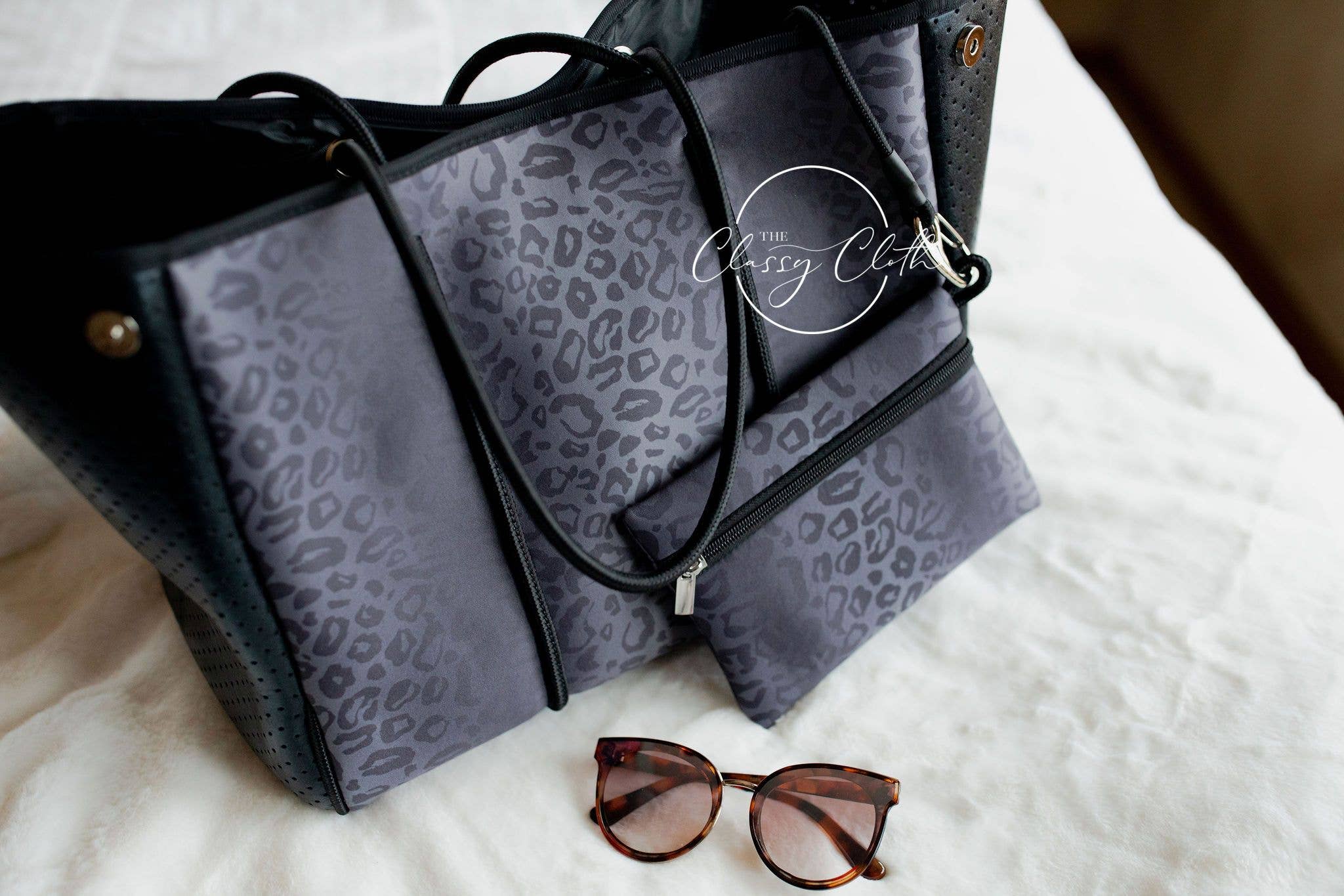 The Classy Cloth WS - Vendita all'ingrosso Borsa da spiaggia - Borsa da spiaggia - Black Leopard RTS2