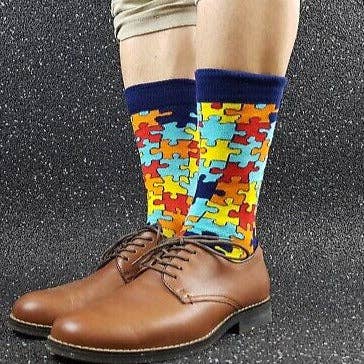 Sock Panda - Wholesale Socks - Unisex - Puzzle Pieces Jigsaw Colorful Pattern Socks from the Sock Pa2