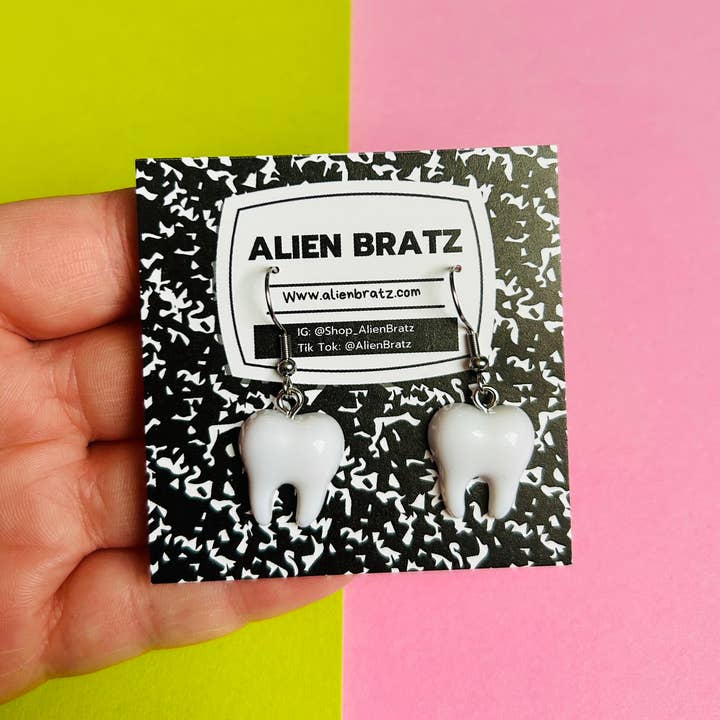 Alien Bratz - Wholesale Dangle Earrings - Teeth Earrings Halloween Earrings Weird Earrings
