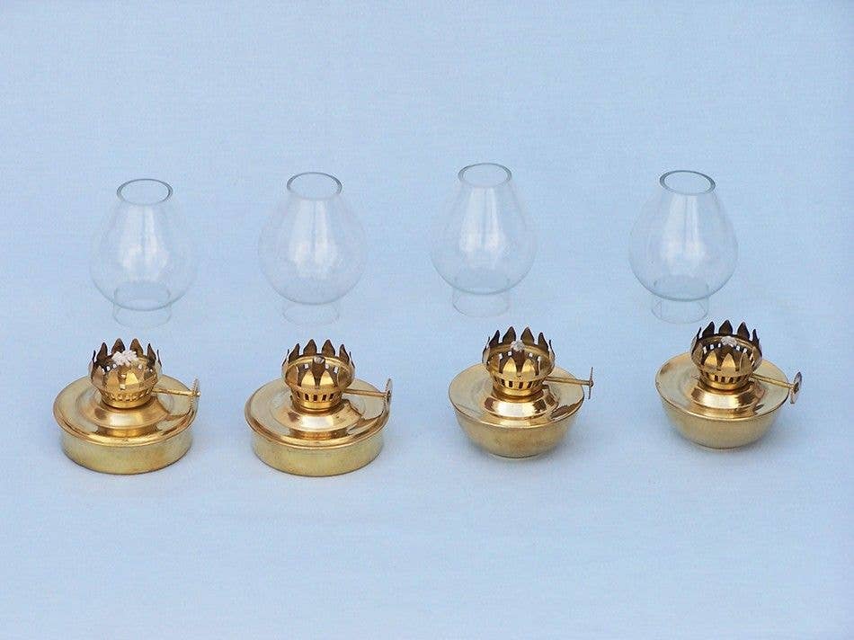 Hampton Nautical - Wholesale Accent/Desk Lamp - Solid Brass Table Oil Lamp 5" - Set of 41