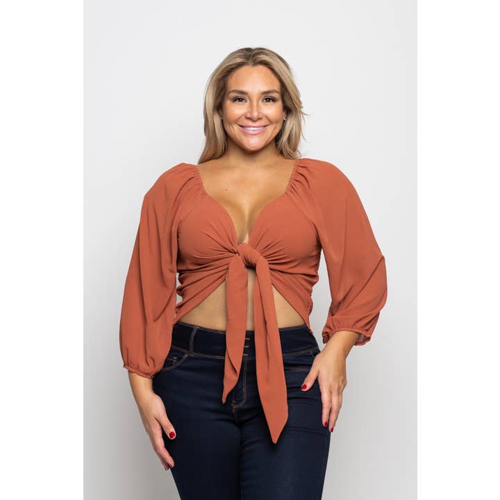 CROP-TOP MIT KRAWATTE VORNE für den Großhandel von Curve Market