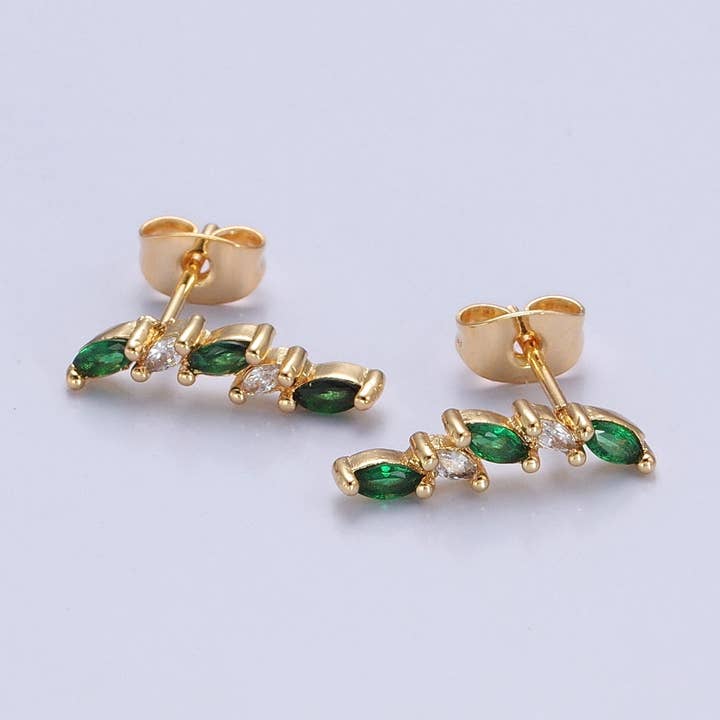 Emerald Green Cz Stud Earring T524 for wholesale by Aim Eternal