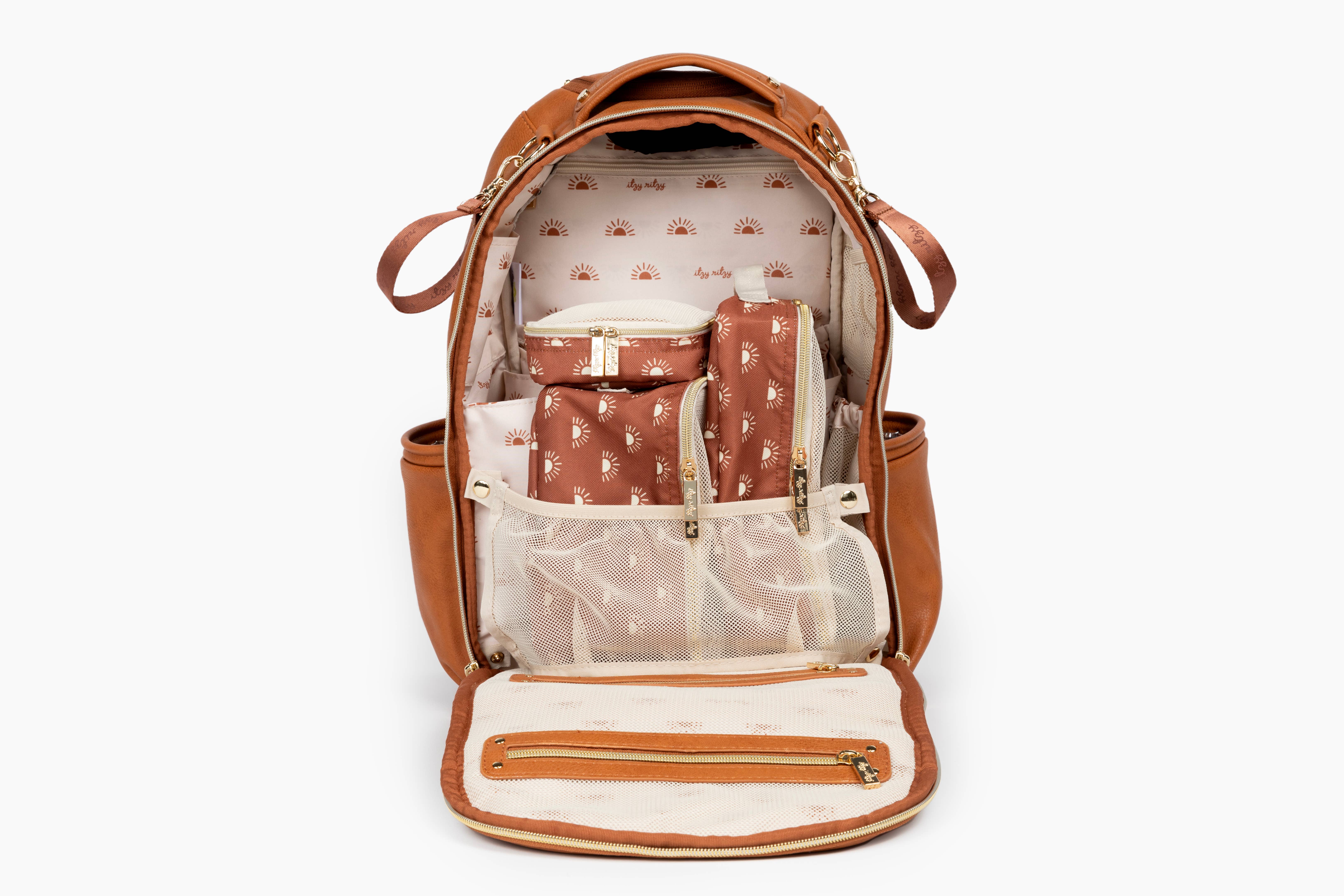 Itzy Ritzy - Wholesale Diaper Bag - Baby - Cognac Boss Plus™ Backpack Diaper Bag4