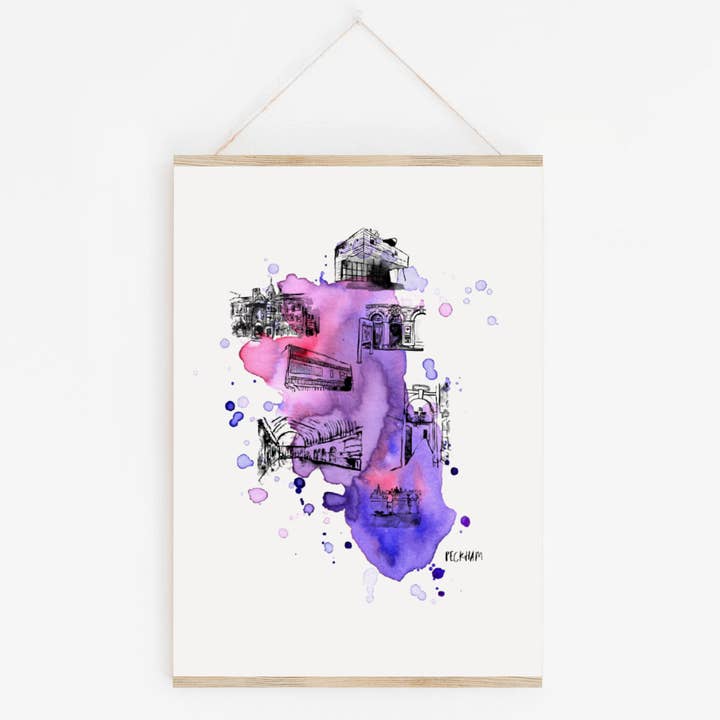 Peckham Art Print - South London Area Print for wholesale by Drawn Together Art Collective