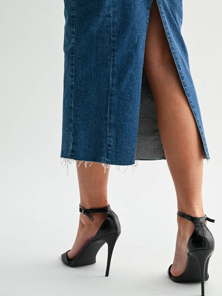 Jemina Denim - Wholesale Dress – Women's - Seamed Denim Dress7
