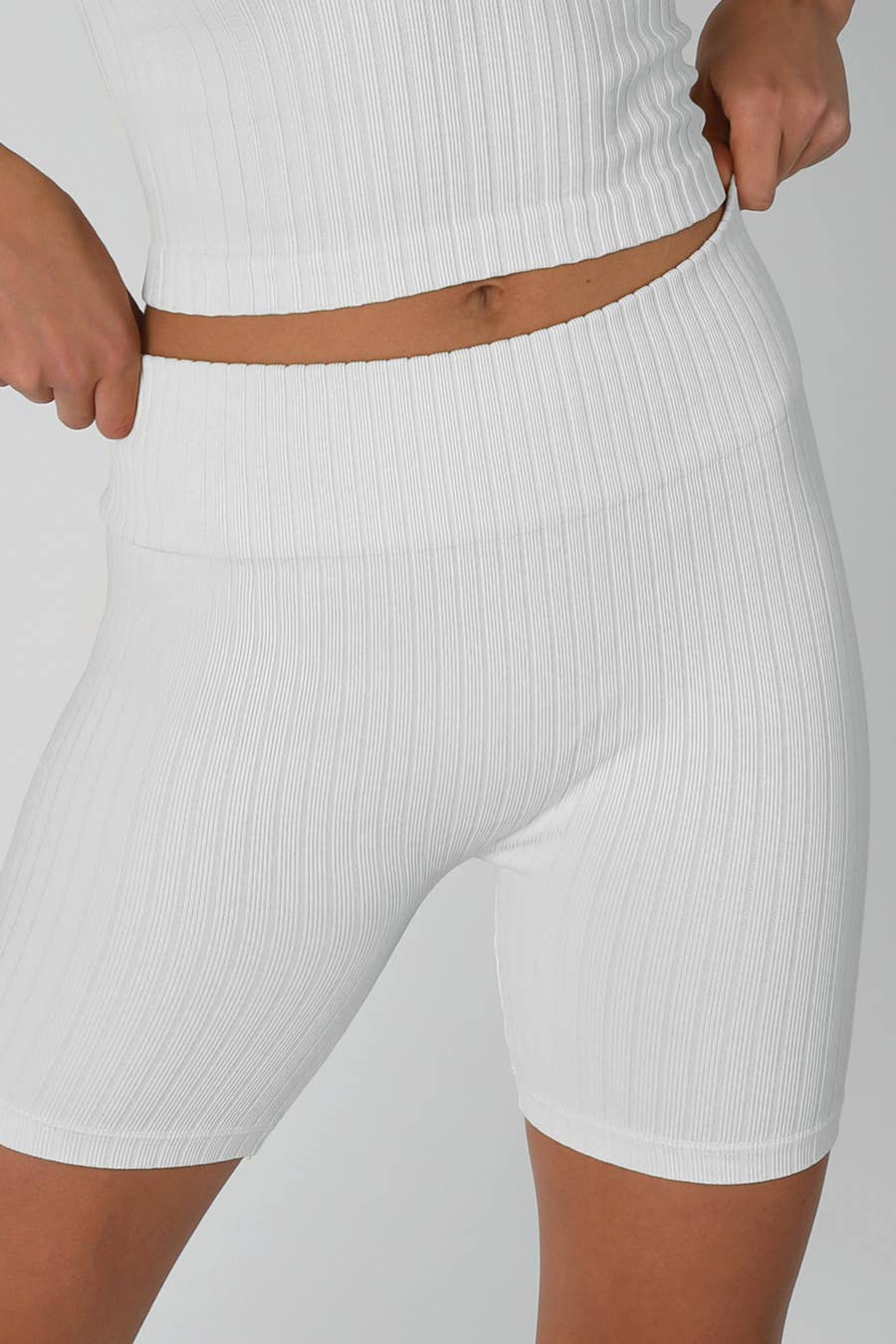 NIKIBIKI – Calções atléticos – Mulher por atacado – NB8196 - Calção Biker Ribado Larga4