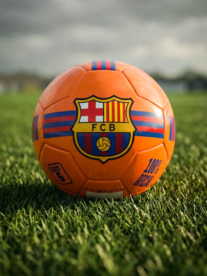 Pallone Arancione Fluor Grande FC Barcellona per la vendita all'ingrosso da parte di ANMA SPORT Productos Licenciados FC BARCELONA