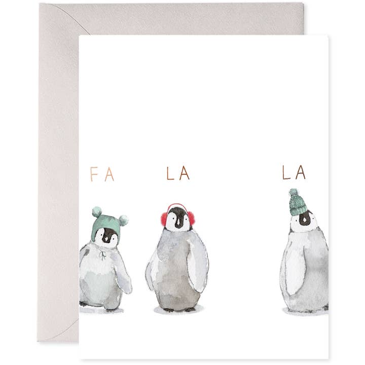 E. Frances Paper - Wholesale Christmas Card - Cozy Penguins (Boxed Set of 6) | Holiday Christmas Cards