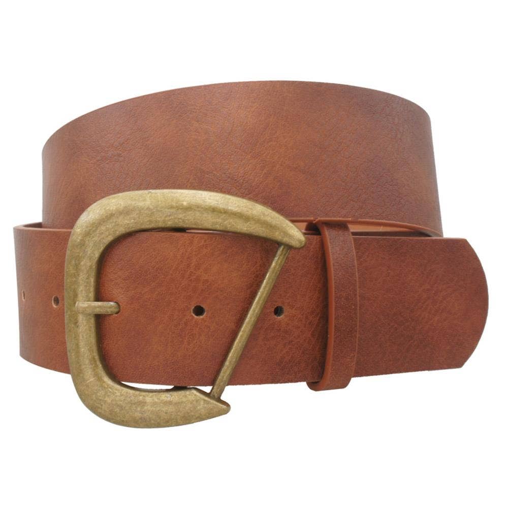 anbfashion - Vente Ceinture – femme - Ceinture à boucle arrondie irrégulière en D IW-45009BGO2