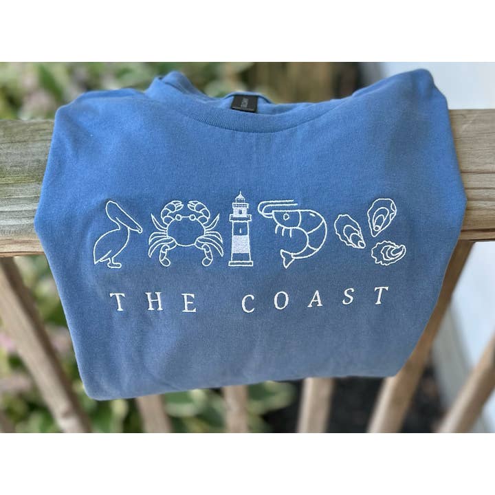The Coast Embroidered Gildan T-Shirt for wholesale by Your Embroidery Girl