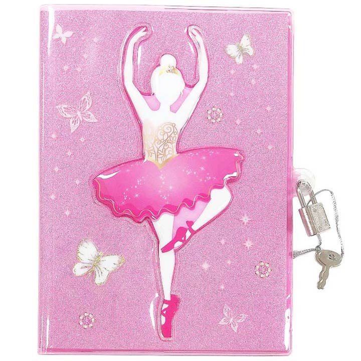 Butterfly Ballet 3D Lockable Diary - (Pack Size: 2) for wholesale by Pink Poppy