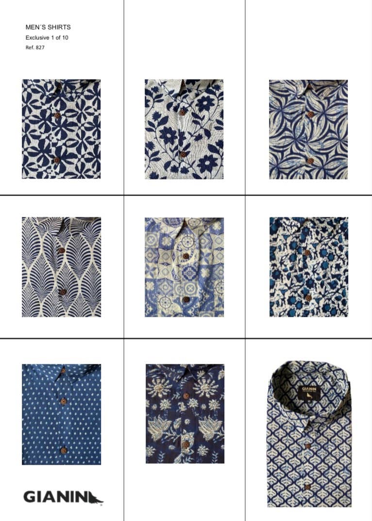 GIANIN - Vente Chemise à col boutonné – homme - Chemises homme imprimées exclusives11