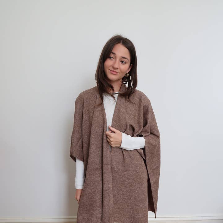 Poncho Comprido com Drapeado - TS2356 por atacado de Cinnamon Creations