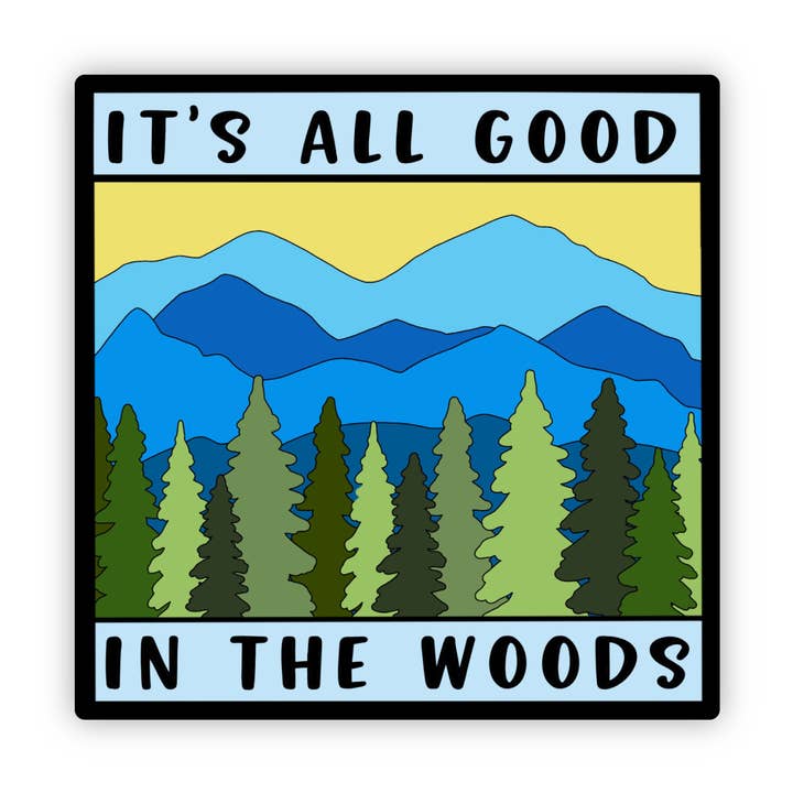 Det er alt godt i skoven klistermærke for engroshandel hos Jones Sticker Co