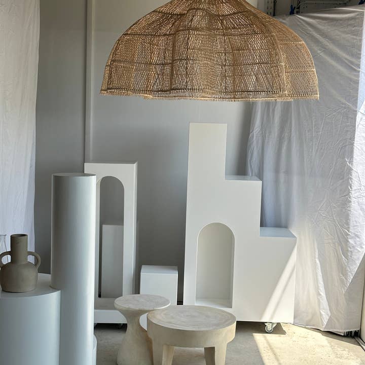 Office Objets - Wholesale Chandelier/Hanging Light - Immense rattan suspension in the shape of a flower, tulip, corolla H:1m; D:1m5015